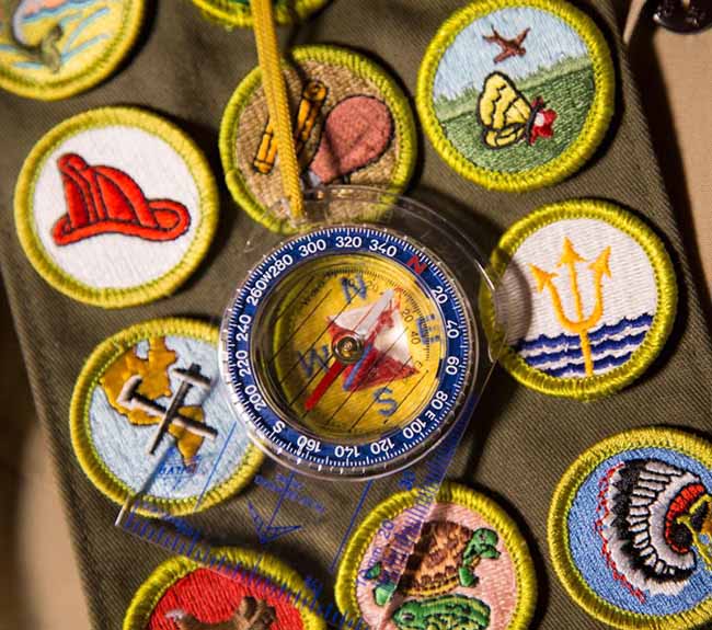 A variety of scout badges
