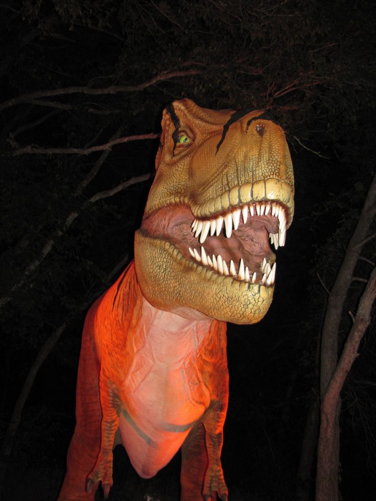 T-Rex dinosaur at Halloween at the heard
